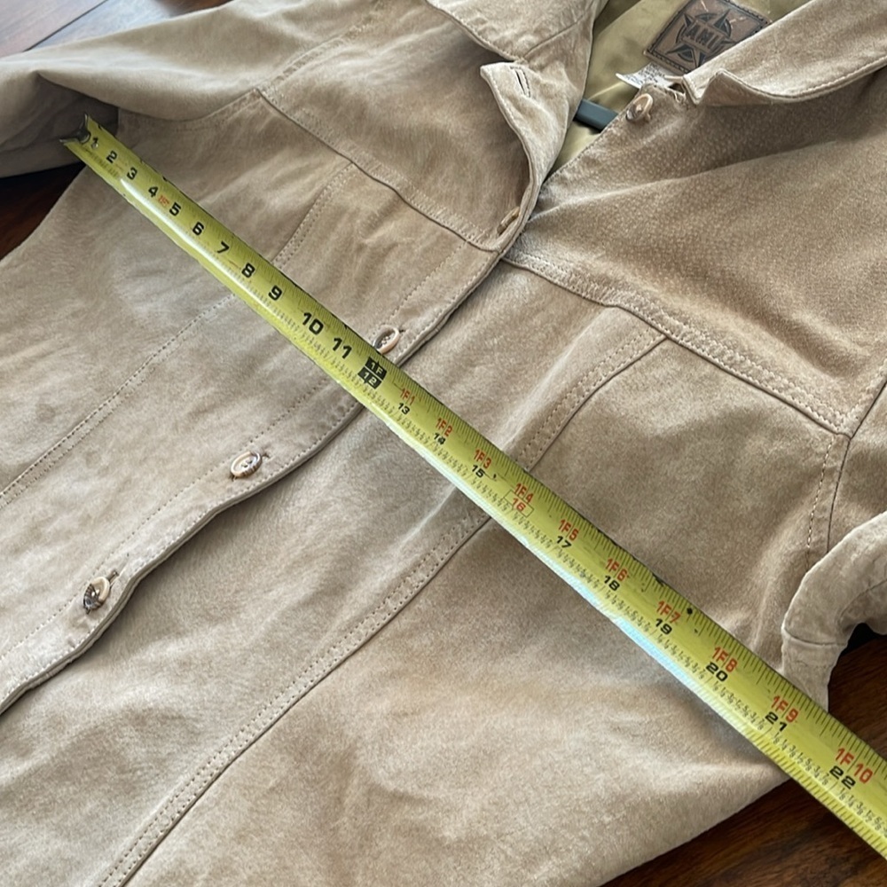Vintage AMI suede leather jacket camel tan size large - Picture 10 of 13